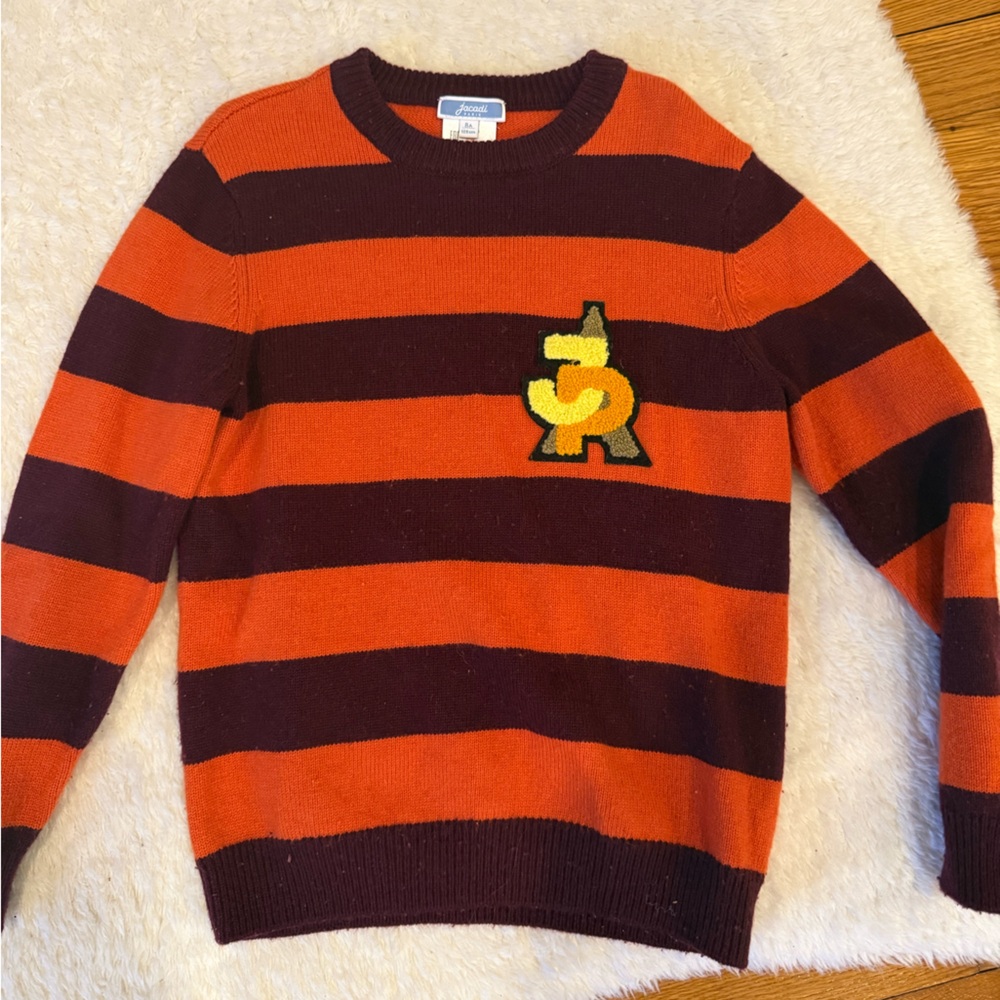 Jacadi Burgundy and Orange Sweater